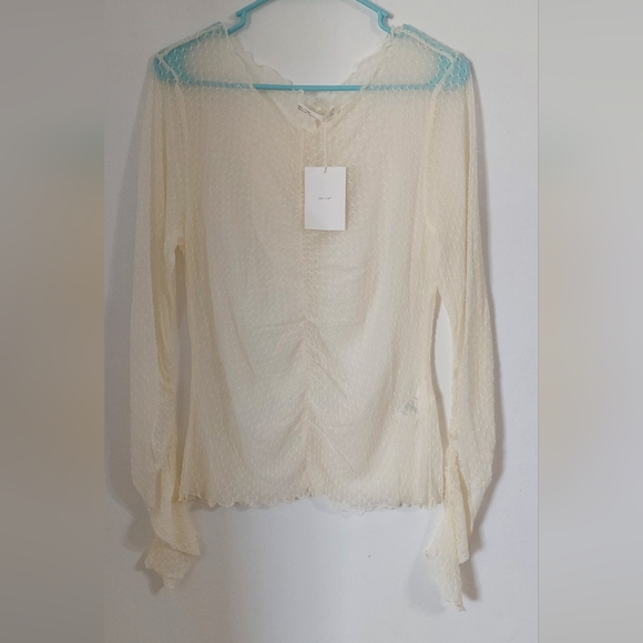 A5 Oak + Fort cream mesh Long Sleeve Top size large - Picture 4 of 8